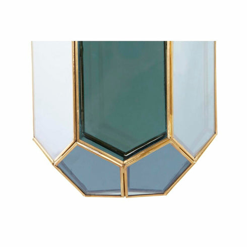 Lámpara de Techo DKD Home Decor Cristal Azul Dorado Latón 50 W (22 x 23 x 29 cm)