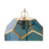 Lámpara de Techo DKD Home Decor Cristal Azul Dorado Latón 50 W (22 x 23 x 29 cm)