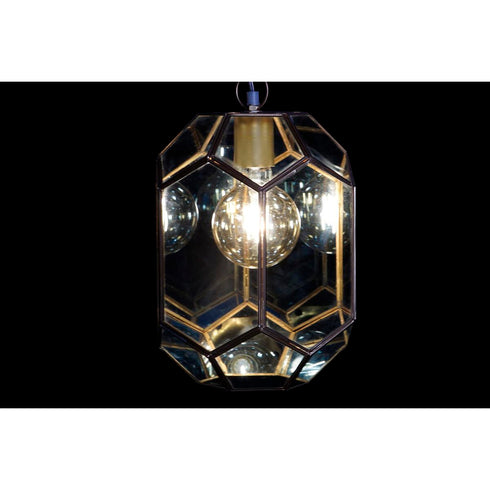 Lámpara de Techo DKD Home Decor Cristal Azul Dorado Latón 50 W (22 x 23 x 29 cm)