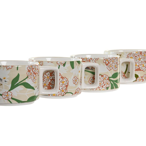Juego de Tazas de Café DKD Home Decor Metal 260 ml 4 Piezas Dolomita (2 Unidades)