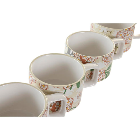 Juego de Tazas de Café DKD Home Decor Metal 260 ml 4 Piezas Dolomita (2 Unidades)