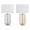 Lámpara de mesa DKD Home Decor Blanco Dorado Plateado Metal 50 W 220 V (2 Unidades)