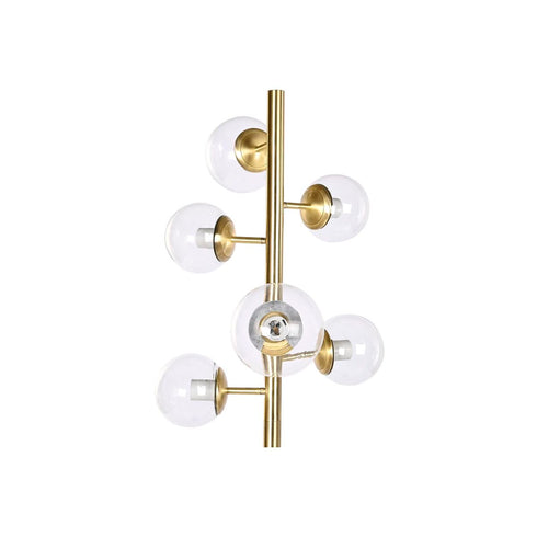 Lámpara de Pie DKD Home Decor 42 x 42 x 170 cm Cristal Negro Dorado Metal 220 V 50 W