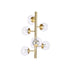 Lámpara de Pie DKD Home Decor 42 x 42 x 170 cm Cristal Negro Dorado Metal 220 V 50 W