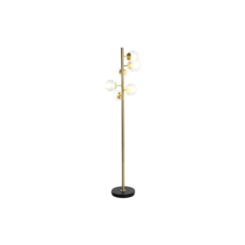 Lámpara de Pie DKD Home Decor 42 x 42 x 170 cm Cristal Negro Dorado Metal 220 V 50 W