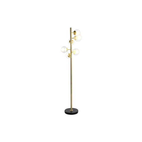 Lámpara de Pie DKD Home Decor 42 x 42 x 170 cm Cristal Negro Dorado Metal 220 V 50 W