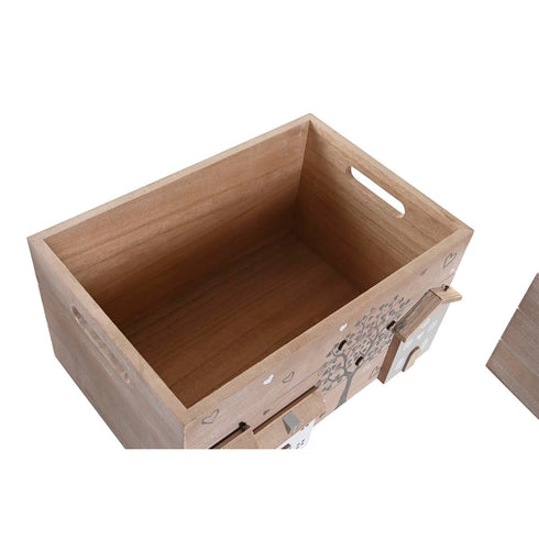 Juego de Cajas Decorativas DKD Home Decor Madera MDF Boho (36 x 26 x 18 cm)