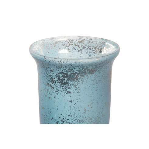 Jarrón DKD Home Decor Cristal Plateado Azul Aluminio (15 x 15 x 35 cm)
