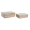 Juego de Cajas Decorativas DKD Home Decor Marrón Blanco Madera de mango 25 x 17 x 8 cm (2 Unidades)