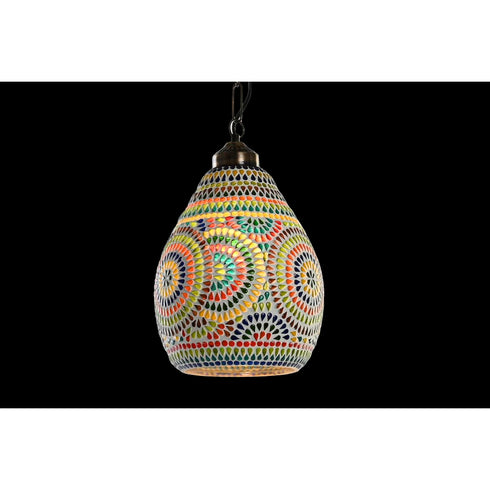 Lámpara de Techo DKD Home Decor Cristal Metal Multicolor 25 W 23 x 23 x 33 cm (2 Unidades)
