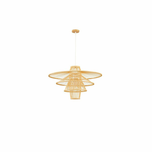Lámpara de Techo DKD Home Decor 70 x 70 x 43 cm Marrón claro Bambú 50 W