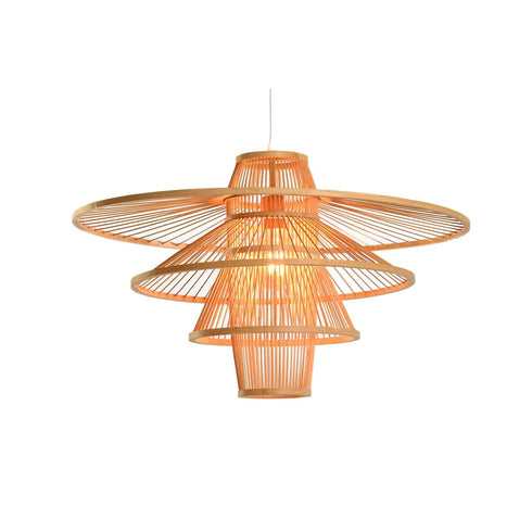 Lámpara de Techo DKD Home Decor 70 x 70 x 43 cm Marrón claro Bambú 50 W