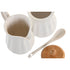 Lechera y azucarero DKD Home Decor Blanco Bambú Aluminio Porcelana 3 Piezas 19,5 x 7,5 x 17,5 cm
