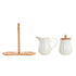 Lechera y azucarero DKD Home Decor Blanco Bambú Aluminio Porcelana 3 Piezas 19,5 x 7,5 x 17,5 cm