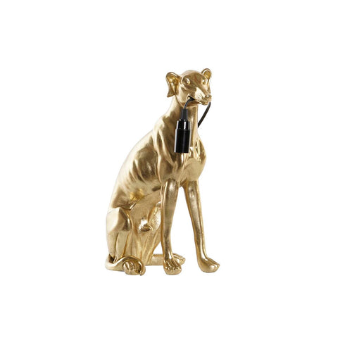 Lámpara de mesa DKD Home Decor Perro Dorado Resina 25 W (25,5 x 16,5 x 36 cm)