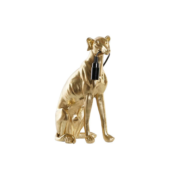 Lámpara de mesa DKD Home Decor Perro Dorado Resina 25 W (25,5 x 16,5 x 36 cm)