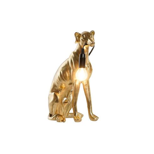 Lámpara de mesa DKD Home Decor Perro Dorado Resina 25 W (25,5 x 16,5 x 36 cm)