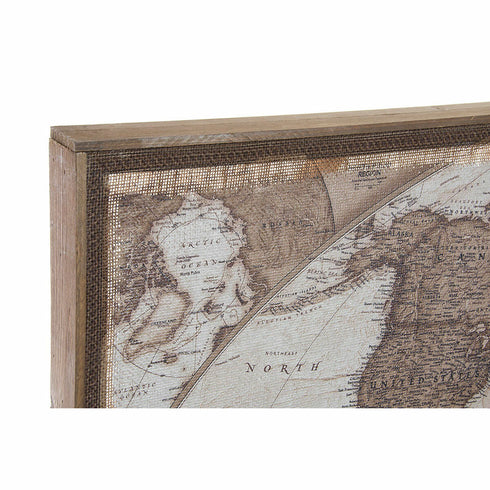 Cuadro DKD Home Decor Colonial Mapamundi 122 x 85 x 5 cm