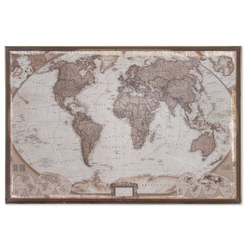 Cuadro DKD Home Decor Colonial Mapamundi 122 x 85 x 5 cm
