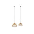 Lámpara de Techo DKD Home Decor 2 Piezas Marrón Poliéster Ratán 50 W (45 x 45 x 28 cm)
