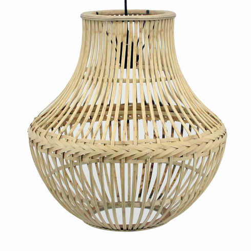Lámpara de Techo DKD Home Decor Marrón claro Ratán 50 W (45 x 45 x 48 cm)