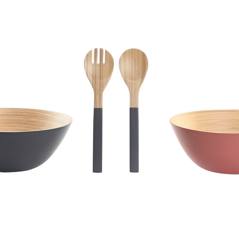 Ensaladera DKD Home Decor Set de 3 Juegos 30 x 30 x 12,5 cm 3 Piezas