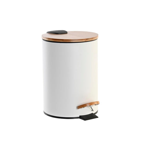 Papelera con Pedal DKD Home Decor Natural Blanco 3 L