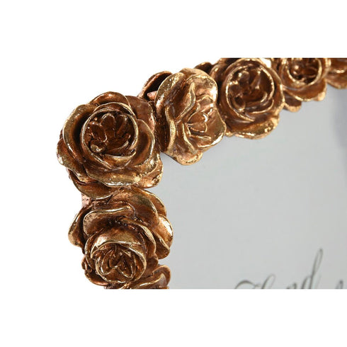 Marco de Fotos DKD Home Decor 18,3 x 3,2 x 22,8 cm Dorado Resina Rosas Romántico