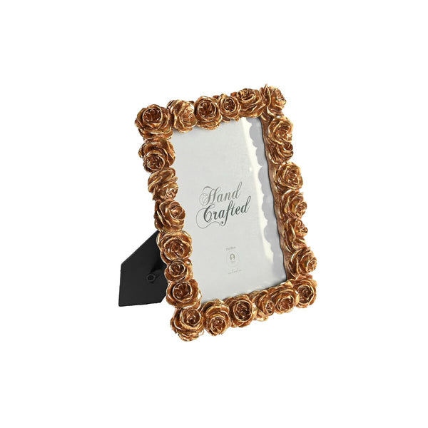 Marco de Fotos DKD Home Decor 18,3 x 3,2 x 22,8 cm Dorado Resina Rosas Romántico