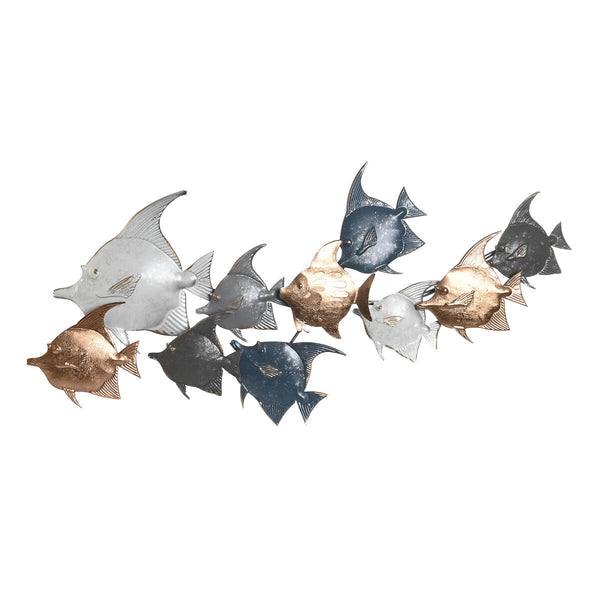 Decoración de Pared DKD Home Decor Metal Multicolor Peces (90 x 5 x 37 cm)