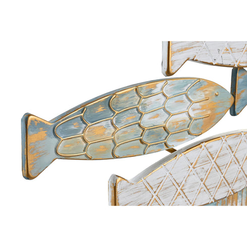 Decoración de Pared DKD Home Decor Dorado Metal Peces (96 x 37 x 3 cm)