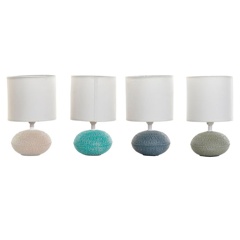 Lámpara de mesa DKD Home Decor Rojo Beige Azul Amarillo Gres 220 V 25 W 4 Piezas 14 x 14 x 23 cm