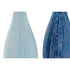 Jarrón DKD Home Decor 11 x 11 x 30,5 cm Acabado envejecido Azul cielo Azul marino Dolomita Mediterráneo (2 Unidades)