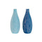 Jarrón DKD Home Decor 11 x 11 x 30,5 cm Acabado envejecido Azul cielo Azul marino Dolomita Mediterráneo (2 Unidades)