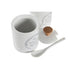 Lechera y azucarero DKD Home Decor 11 x 7,5 x 9 cm Blanco Gres