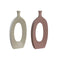 Jarrón DKD Home Decor 21 x 7 x 48 cm Beige Rosa Aluminio (2 Unidades)