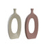 Jarrón DKD Home Decor 21 x 7 x 48 cm Beige Rosa Aluminio (2 Unidades)