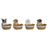 Figura Decorativa DKD Home Decor Perro Cesta 17,5 x 17,5 x 15 cm (4 Unidades)