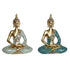 Figura Decorativa DKD Home Decor 24 x 11 x 31,2 cm Azul Dorado Buda Turquesa Oriental (2 Unidades)