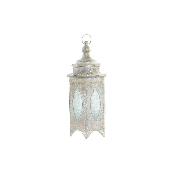 Lámpara de mesa DKD Home Decor 21,5 x 18,5 x 46 cm Cristal Metal Blanco