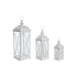 Farolas DKD Home Decor 22 x 22 x 66 cm Cristal Metal Blanco Shabby Chic