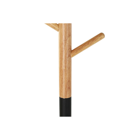 Perchero DKD Home Decor Negro Natural Metal Madera de caucho Loft 28 x 28 x 177 cm