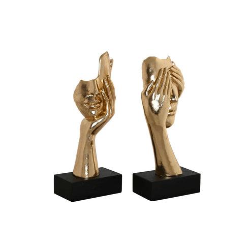 Figura Decorativa Home ESPRIT Dorado Cara 20,5 x 14,5 x 42,5 cm (2 Unidades)