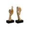 Figura Decorativa Home ESPRIT Dorado Cara 20,5 x 14,5 x 42,5 cm (2 Unidades)