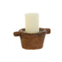 Portavelas Home ESPRIT Natural Madera 20 x 13 x 8 cm (4 Unidades)