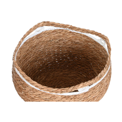 Juego de Cestos Home ESPRIT Blanco Gris Natural Hierba marina Boho 37 x 37 x 26 cm (2 Unidades)