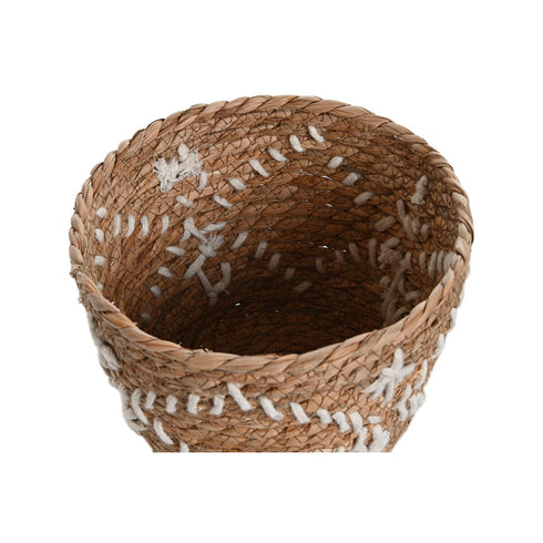 Juego de Cestos Home ESPRIT Blanco Natural Hierba marina Boho 25 x 28 x 20 cm