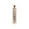 Jarrón Home ESPRIT Blanco Dorado Metal 14,6 x 14,6 x 65,4 cm