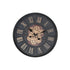 Reloj de Pared Home ESPRIT Negro Dorado Cristal Hierro 60 x 8 x 60 cm