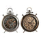 Reloj de Mesa Home ESPRIT Cobre Plateado Cristal Hierro Vintage 29 x 6 x 40 cm (2 Unidades)